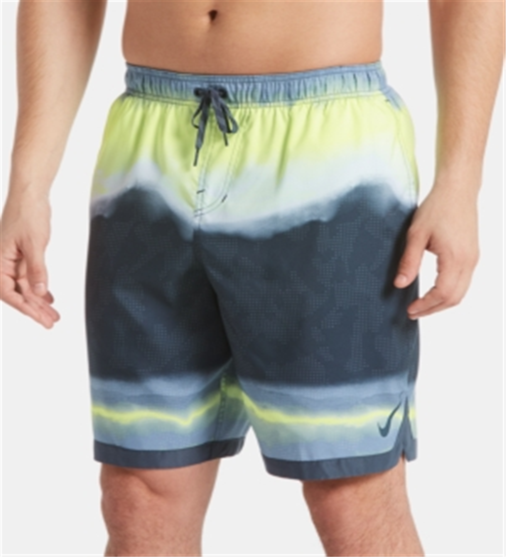 Nike Men's Optic Halo Horizon Colorblocked Swim Trunks Yellow Size XXL