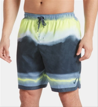 Nike Men's Optic Halo Horizon Colorblocked Swim Trunks Yellow Size XXL