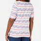 Karen Scott Women's  Printed Boat-Neck Top White Size S