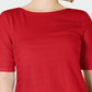 Charter Club Women's Cotton Texture-Striped Elbow-Sleeve Top Red Size XL