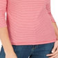 Karen Scott Women's Printed 3/4 Sleeve Cotton Top Red Size Petite L
