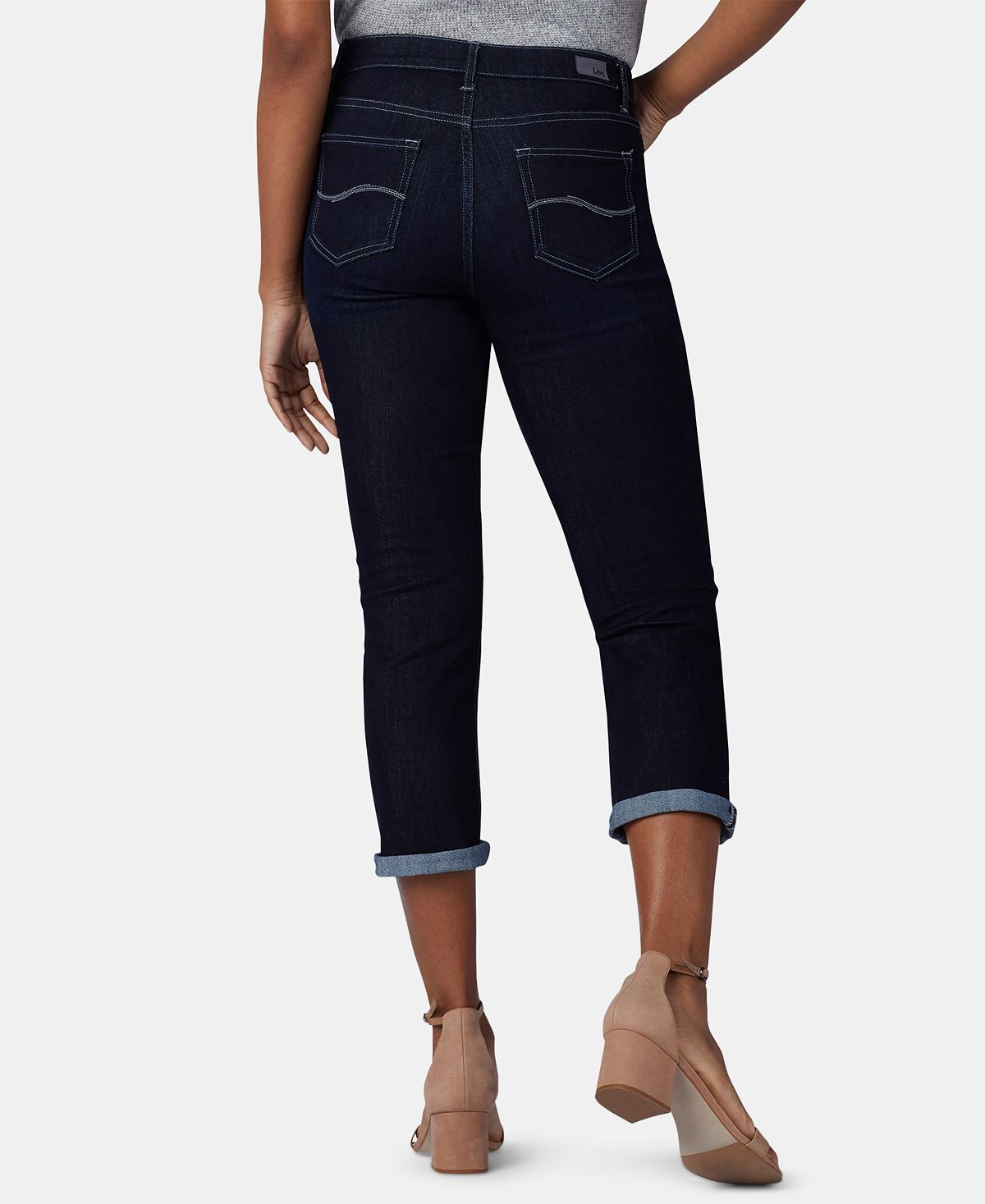 Lee Platinum Women's Petite Cropped Skinny Jeans Blue Size 16 P