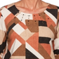 Alfred Dunner Women's Tunics Geometric Embellished Top Brown Size Petite L