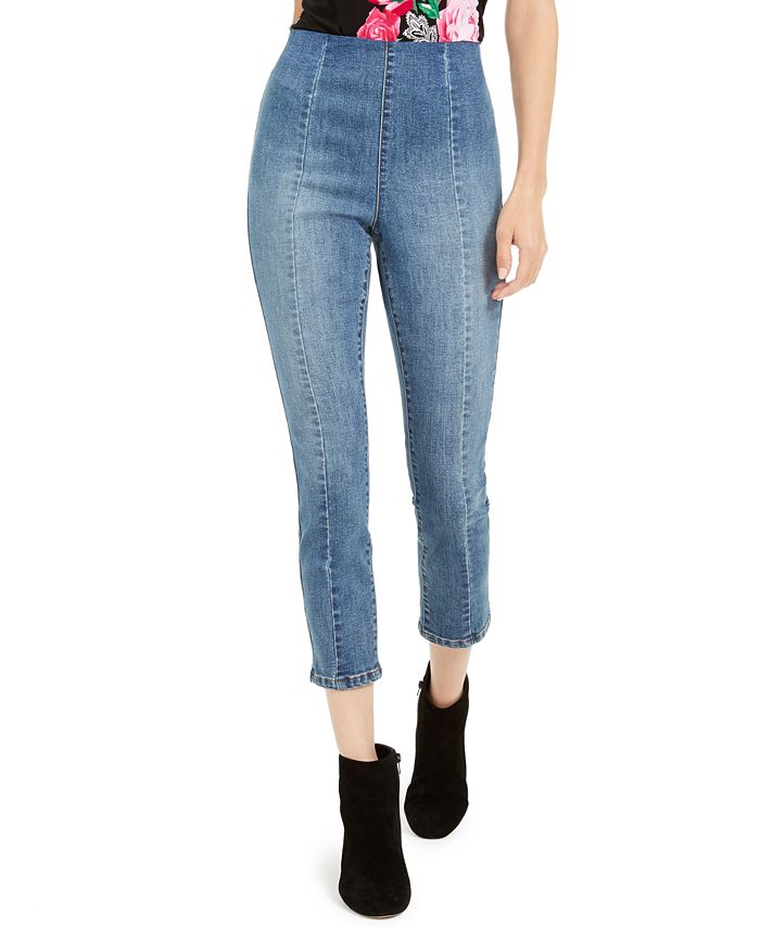 INC Iternational Concepts Women's High Waist Skinny Cropped Jeans Blue Size 14