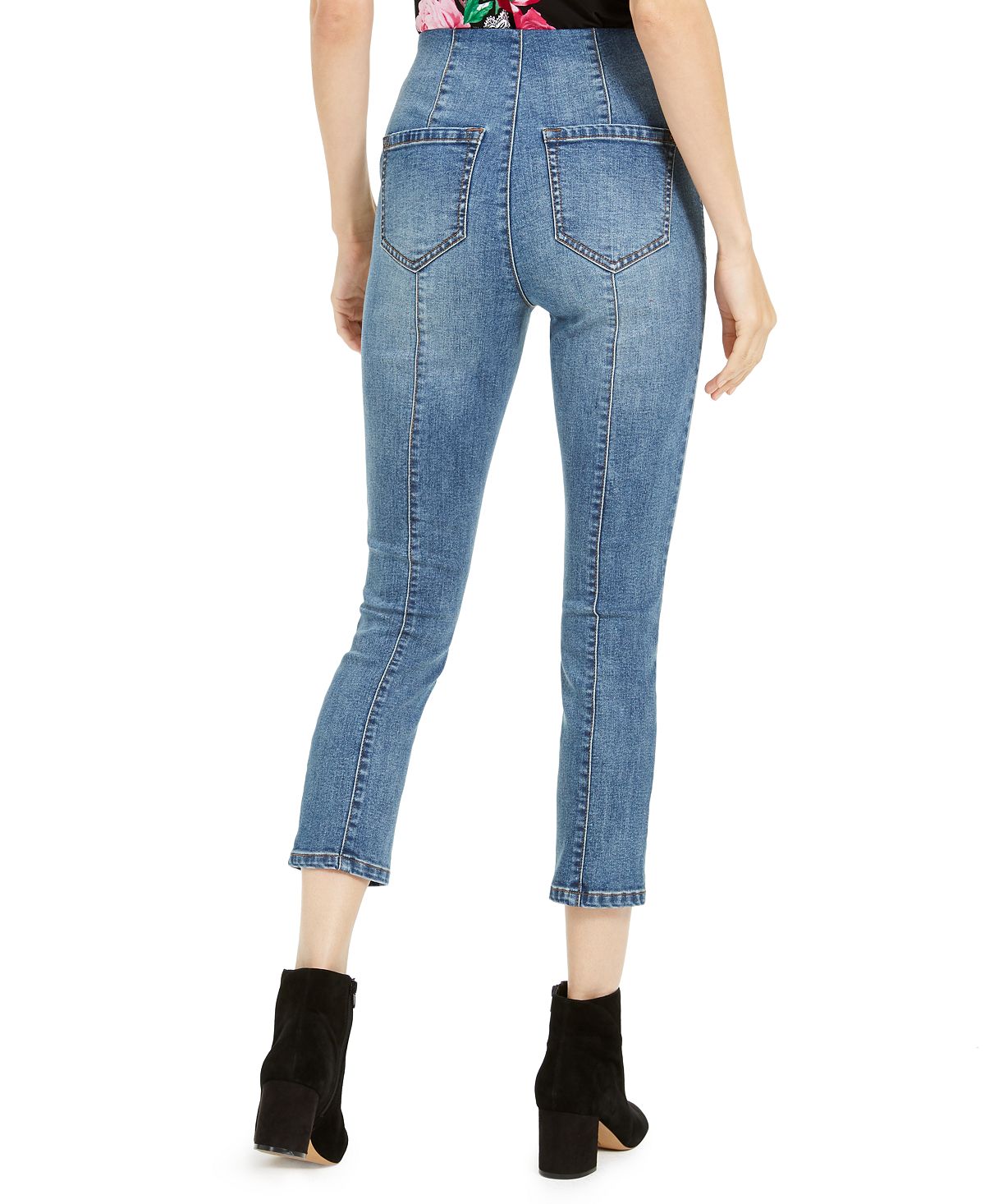 INC Iternational Concepts Women's High Waist Skinny Cropped Jeans Blue Size 14