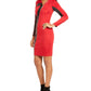 Thalia Sodi Women's Faux Leather Trim Sheath Dress Red Size X-Large