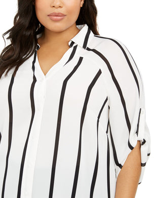 Alfani Women's Plus Printed Super Tunic White Size 1X