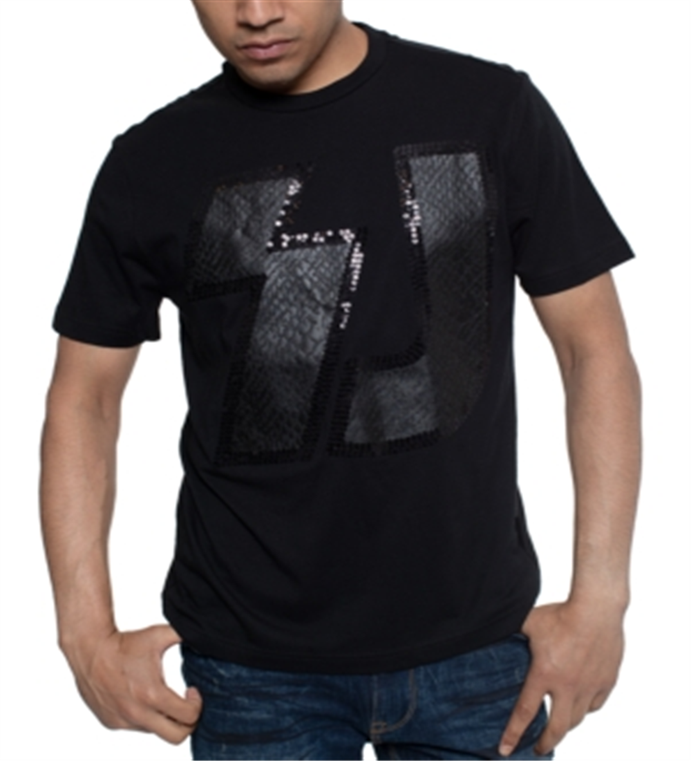 Sean John Men's Faux Snakeskin T-Shirt - Jet Black Size 2XLRG