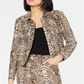 INC Iternational Concepts Women's Leopard Print Jacket Brown Size X-Small