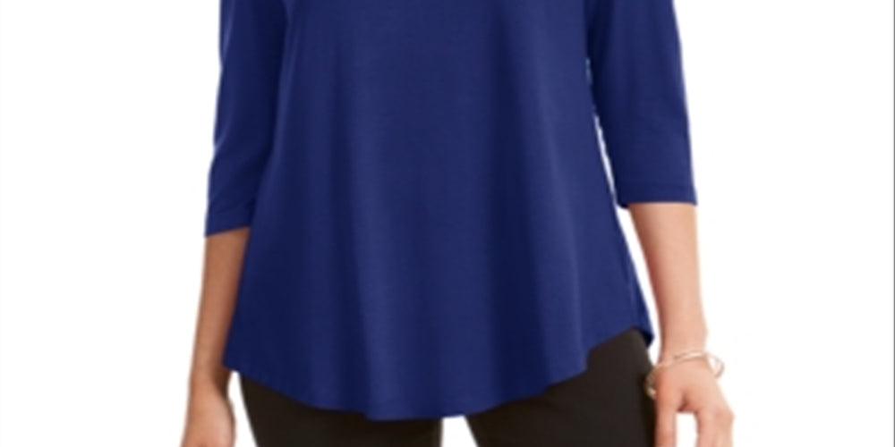 JM Collection Women's Cold-Shoulder Top Blue Size XL