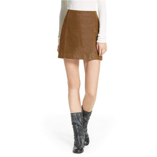 Free People Women's Femme Vegan Mini Skirt Brown Size 10