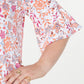 Charter Club Women's Plus Autumn Print Bell Sleeve Blouse White Size 2X