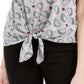 Love Tribe Juniors' Taco Tie-Front T-Shirt Gray Size S