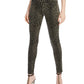 INC Iternational Concepts Women's Animal Print Curvy Fit Skinny Pants Green Size 8