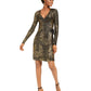 INC Iternational Concepts Women's Metallic Printed Wrap Dress Yellow Size X-Large