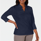 Karen Scott Women's Cotton Eyelet Yoke Top Blue Size Medium