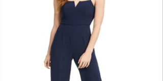 Trixxi Women's Spaghetti Strap V Neck Wide Leg Evening Jumpsuit Blue Size 1