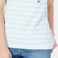 Karen Scott Women's Embellished Striped T-Shirt White Size X-Large