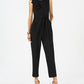 Jessica Howard Women's Sleeveless Jewel Neck Evening Cropped Jumpsuit Black Size 10