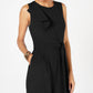 Jessica Howard Women's Sleeveless Jewel Neck Evening Cropped Jumpsuit Black Size 10