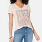 Style & Co Women's Graphic Print T-Shirt Pink Size Petite M