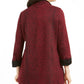 JM Collection Women's Printed 3/4 Sleeve Jacket Red Size Petite Small