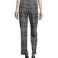 John Paul Richard Women's Plaid Tie Front Pull on Pants Black Size Small
