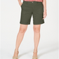 Style & Co Women's Double Pocket Cuffed Shorts Green Size 16