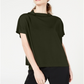 Alfani Women's Cowl Mock Neck Top Green Size Petite S
