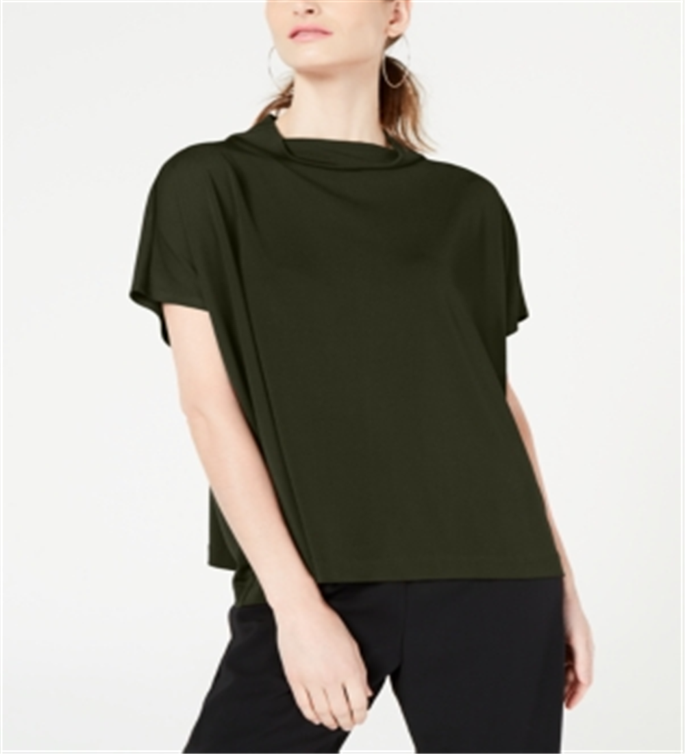 Alfani Women's Cowl Mock Neck Top Green Size Petite S