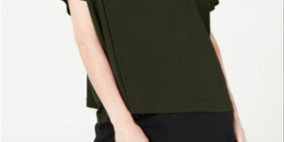 Alfani Women's Cowl Mock Neck Top Green Size Petite S