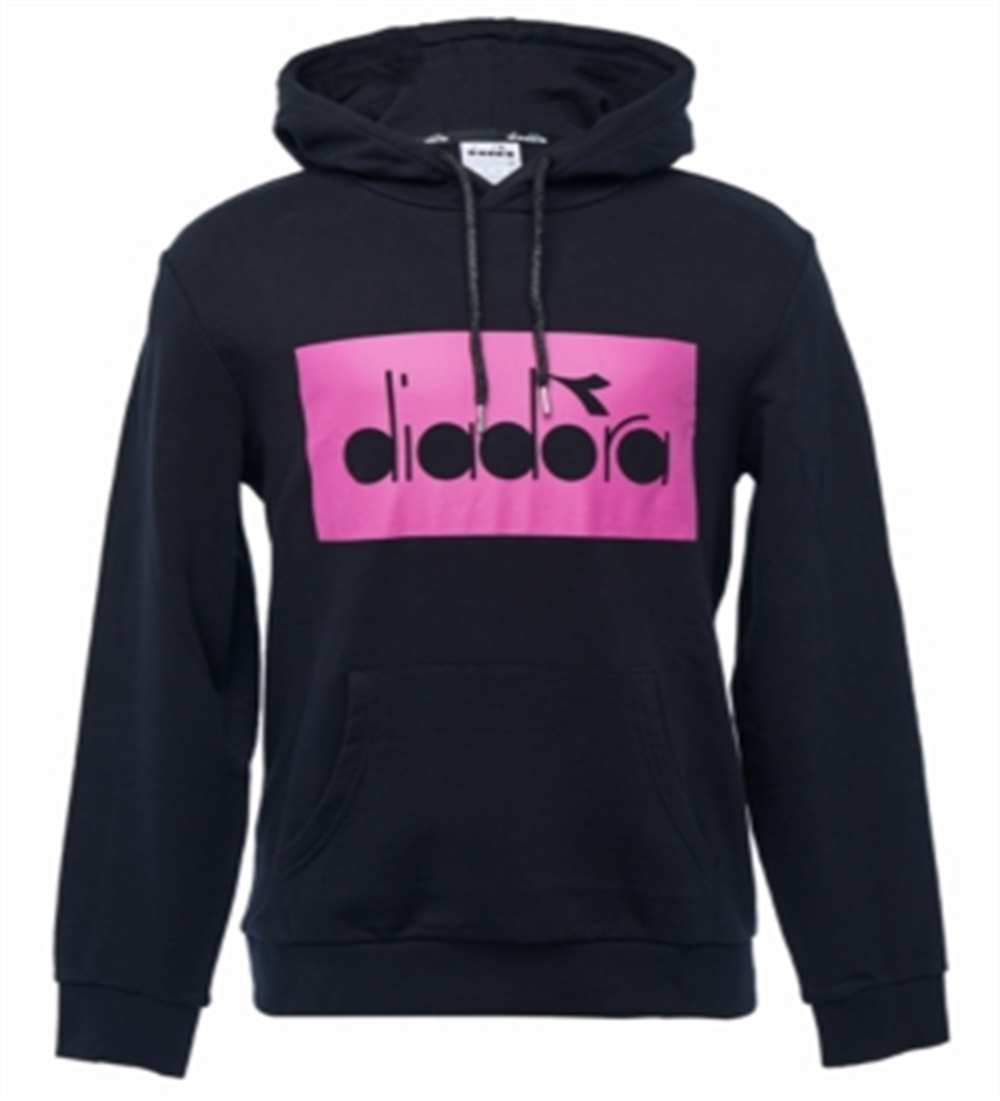 Diadora Men's Blocked Logo Hoodie Black Size Small