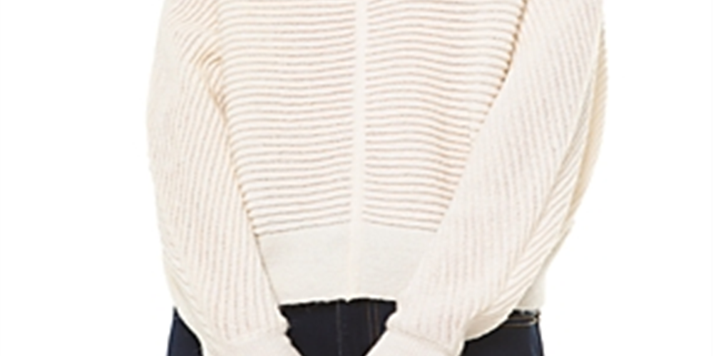 Michael Kors Women's Ottoman Knit Dolman Sleeve Sweater White Size Medium