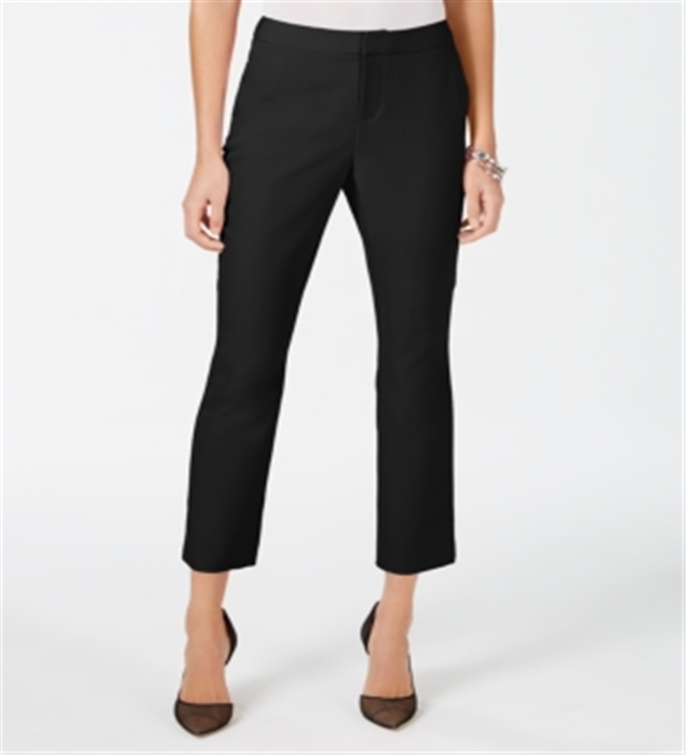 INC Iternational Concepts Women's Slim Leg Mid Rise Ankle Pants Black Size 2