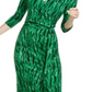 INC Iternational Concepts Women's Side Tie Faux Wrap Dress Green Size Large