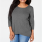 Karen Scott Women's Tulip-Hem Top Grey Size LARGE