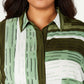 Alfani Women's Plus Printed Button Front Tunic Top Green Size 0X