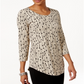 JM Collection Women's Printed T-Shirt Brown Size M