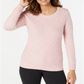 Karen Scott Women's Diamond Cable Knit Sweater Pink Size X-Small
