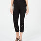 INC Iternational Concepts Women's Grommet Detail Skinny Crop Jeans Black Size 10