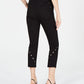 INC Iternational Concepts Women's Grommet Detail Skinny Crop Jeans Black Size 10