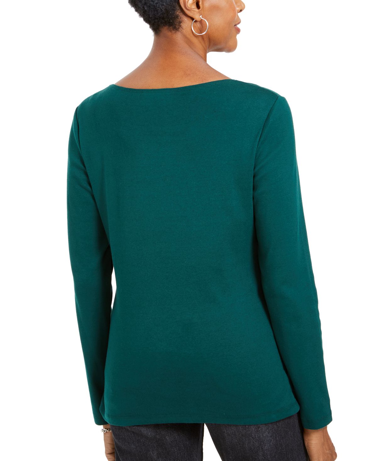 Karen Scott Womens Christmas Tree T-Shirt Holiday Top Petites Green Size PXL