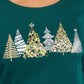 Karen Scott Womens Christmas Tree T-Shirt Holiday Top Petites Green Size PXL