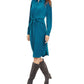 Alfani Women's Tie Front Shirt Dress Green Size 8 Petite