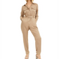 INC Women's Plus Wide Leg Button-Front Jumpsuit Tan Size 16W