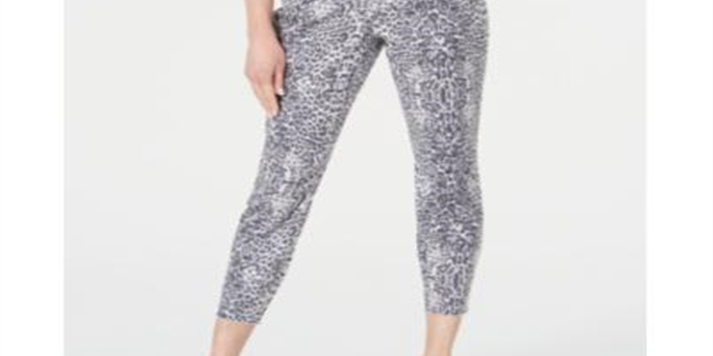 INC Iternational Concepts Women's Animal Print Curvy Fit Skinny Jeans Grey Size 10