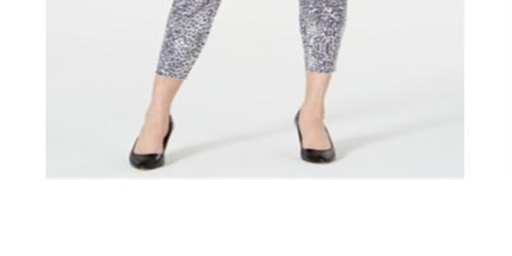 INC Iternational Concepts Women's Animal Print Curvy Fit Skinny Jeans Grey Size 10