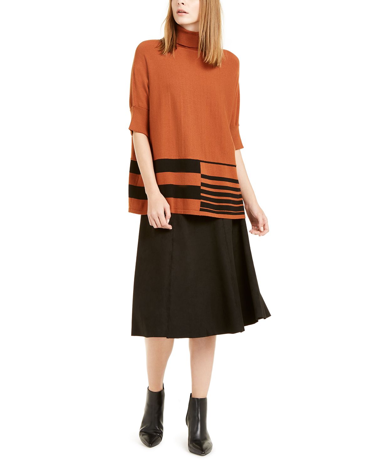 Alfani Women's Below the Knee a-Line Skirt Black Size 12