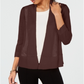 Alfani Women's Mixed Stitch Open Front Cardigan Brown Size Petite Small
