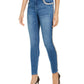 INC Iternational Concepts Women's Tweed Trim High Rise Skinny Jeans Blue Size 10